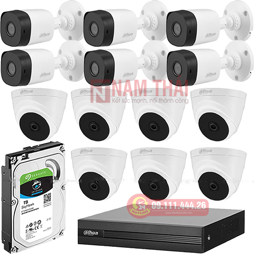 Lắp đặt trọn bộ 13 camera giám sát 2.0M Dahua - nam thái