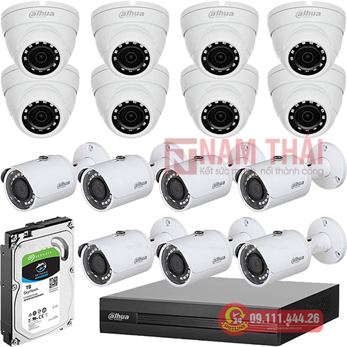 Lắp đặt trọn bộ 15 camera giám sát 1.0M Dahua - nam thái