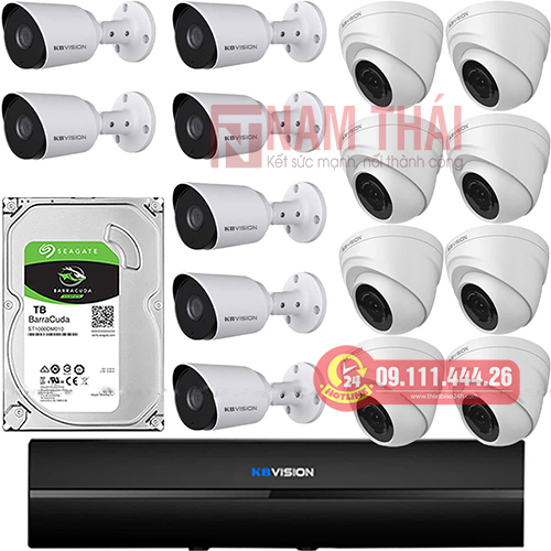 Lắp đặt trọn bộ 15 camera giám sát 2.0M Kbvision - nam thái