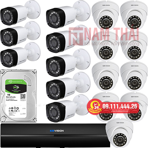 Lắp đặt trọn bộ 17 camera giám sát 1.0M Kbvision - nam thái