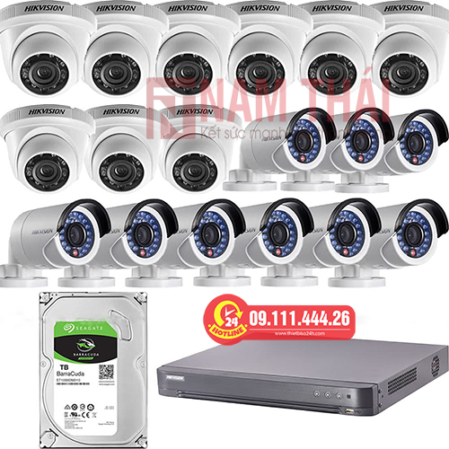 Lắp đặt trọn bộ 18 camera giám sát 2.0M Hikvision - nam thái