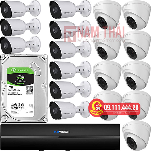 Lắp đặt trọn bộ 18 camera giám sát 2.0M Kbvision - nam thái