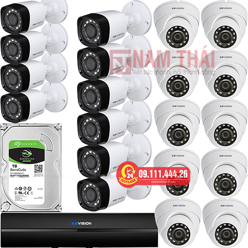 Lắp đặt trọn bộ 20 camera giám sát 1.0M Kbvision - nam thái