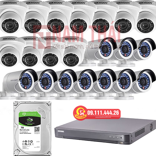 Lắp đặt trọn bộ 21 camera giám sát 2.0M Hikvision - nam thái