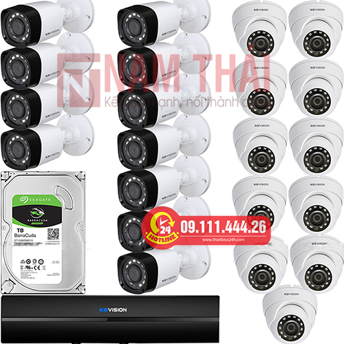 Lắp đặt trọn bộ 22 camera giám sát 1.0M Kbvision - nam thái