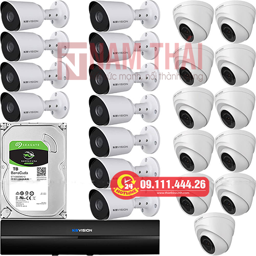 Lắp đặt trọn bộ 22 camera giám sát 2.0M Kbvision - nam thái