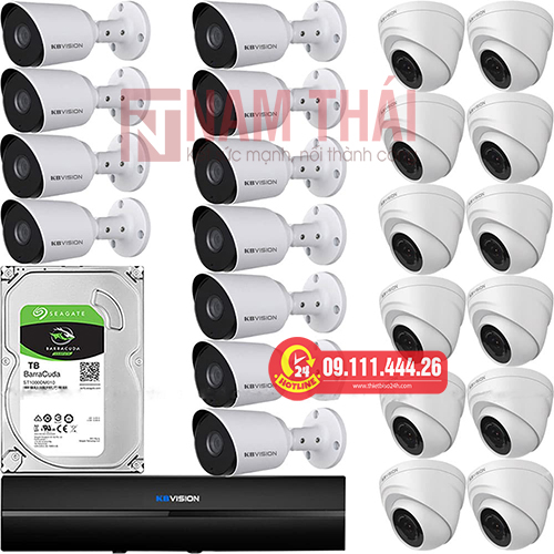 Lắp đặt trọn bộ 23 camera giám sát 2.0M Kbvision - nam thái