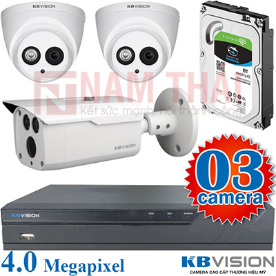 Lắp đặt trọn bộ 3 camera giám sát 4.0MP Kbvision - nam thái