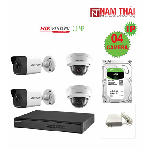 Lắp đặt trọn bộ 4 camera IP giám sát 2.0M Hikvision - nam thái