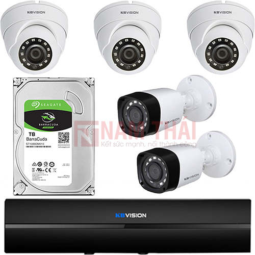 Lắp đặt trọn bộ 5 camera giám sát 1.0MP KBvision - nam thái