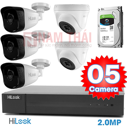 Lắp đặt trọn bộ 5 camera giám sát 2.0MP HiLook - nam thái