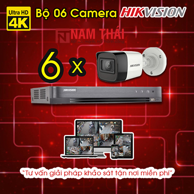 Lắp đặt trọn bộ 6 camera giám sát 8.0MP (4K) siêu nét Hikvision - nam thái