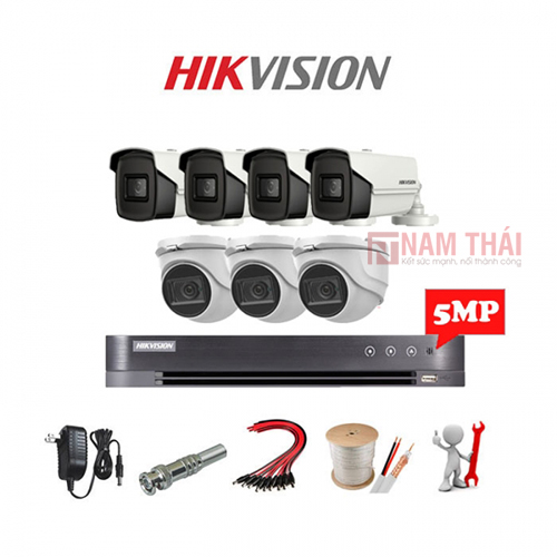 Lắp đặt trọn bộ 7 camera giám sát 5.0MP siêu nét Hikvision - nam thái