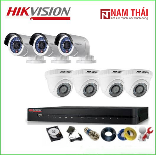 Lắp Đặt Trọn Bộ 7 Camera IP Giám Sát 1.0M Hikvision - nam thái