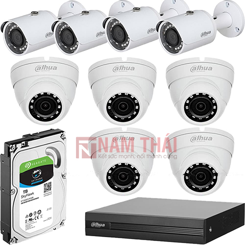 Lắp đặt trọn bộ 9 camera giám sát 1.0M Dahua - nam thái