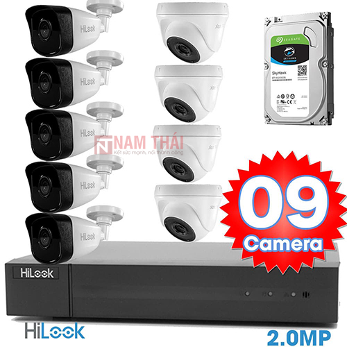 Lắp đặt trọn bộ 9 camera giám sát 2.0MP HiLook - nam thái