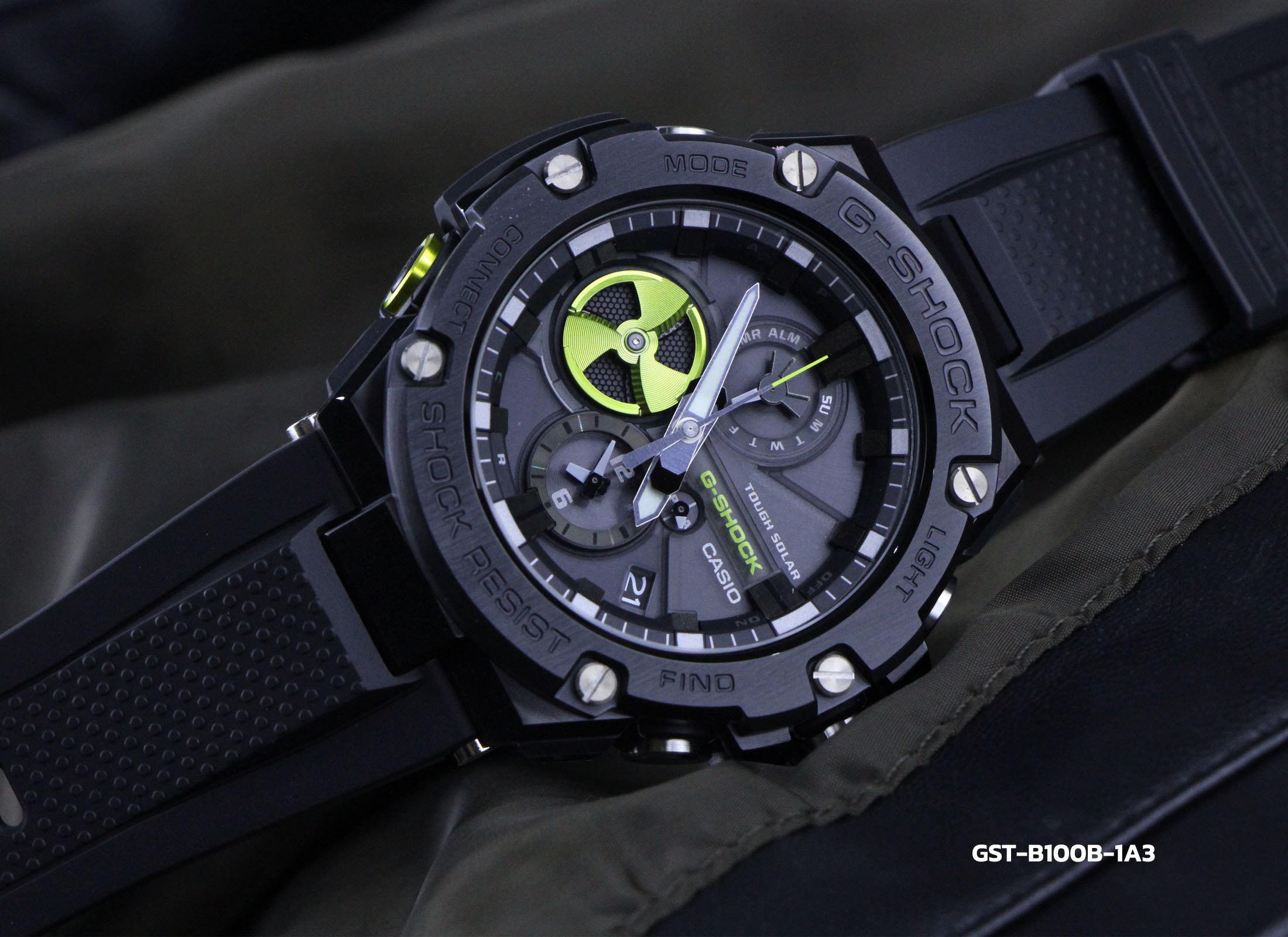 G-SHOCK GST-B100B-1A3 G-STEEL BLUETOOTH | NĂNG LƯỢNG MẶT TRỜI | GST-B100B- 1A3DR - TP WATCH - THE ORIGIN