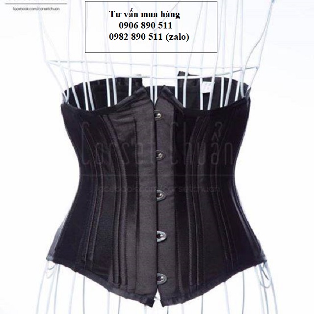 Gen nịt bụng Corset chuẩn - Corset lụa 25 xương