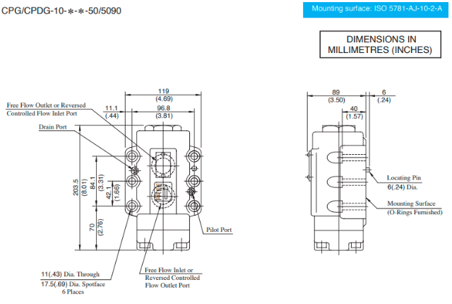 Bản vẽ kích thước lắp đặt van YuciYuken CPDG-10-35-50