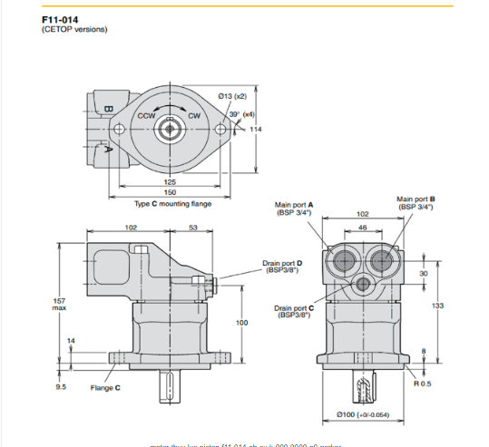 kich-thuoc-lap-dat- motor-thuy lực piston Parker F11-014-QB-CV-K-000-0000-P0