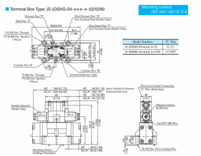 Kích thước lắp đặt van 2 tầng Yuci Yuken DSHG-04-3C12-T-A100-51