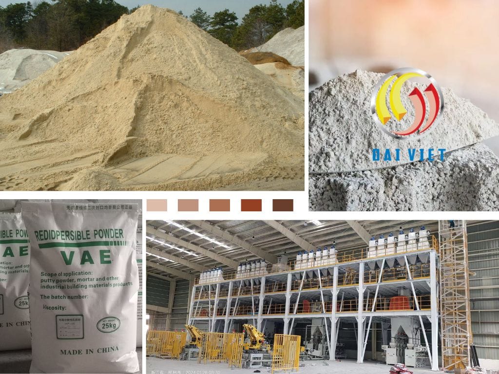 Nguyên liệu sản xuất keo dán gạch gồm những gì?