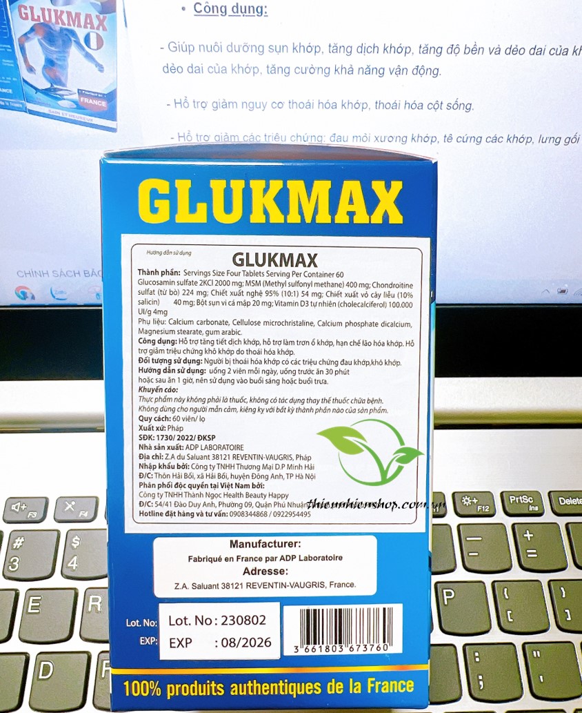 Viên uống bổ khớp GLUKMAX 60 viên (Nhập khẩu Pháp)