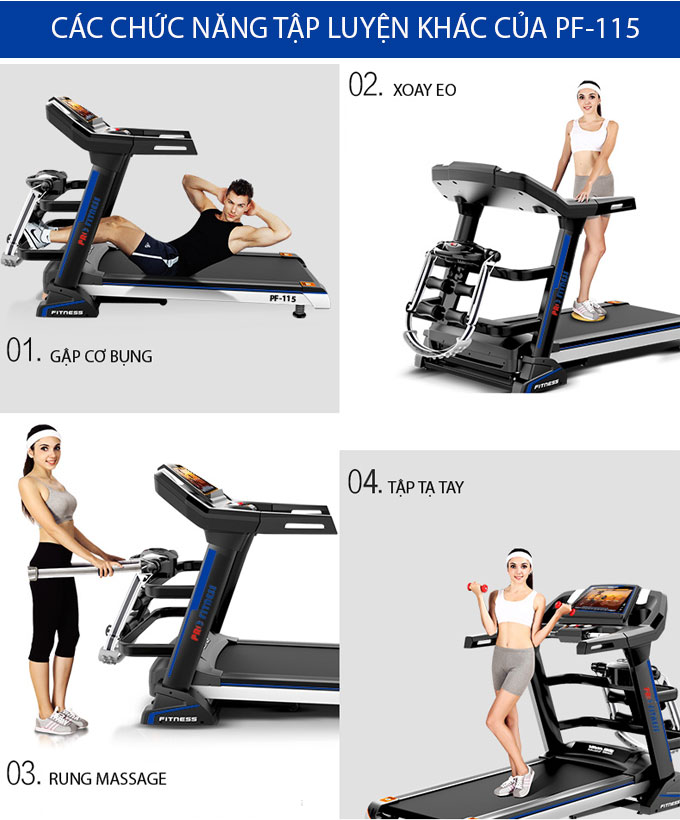 Máy chạy bộ điện Pro fitness PF-115