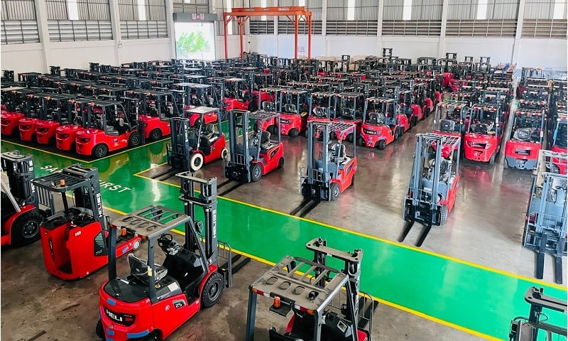 Kho xe nâng Heli của Bình Minh có dòng xe nâng chạy dầu 3 tấn 3.5 tấn tại Miền Bắc Long Biên Hà Nội