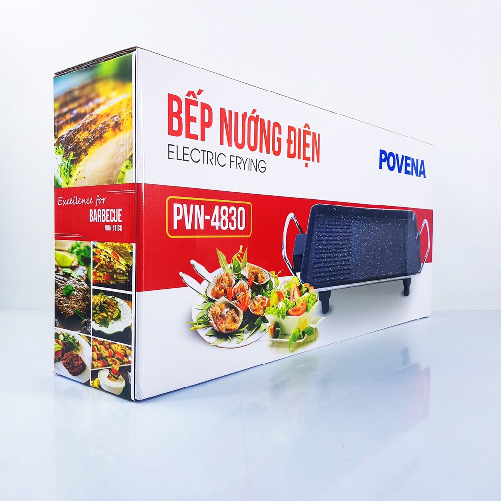 BẾP NƯỚNG ĐIỆN POVENA PVN-4830 ĐƠN GIẢN GỌN NHẸ CHO BỮA TIỆC NƯỚNG KHÔNG KHÓI