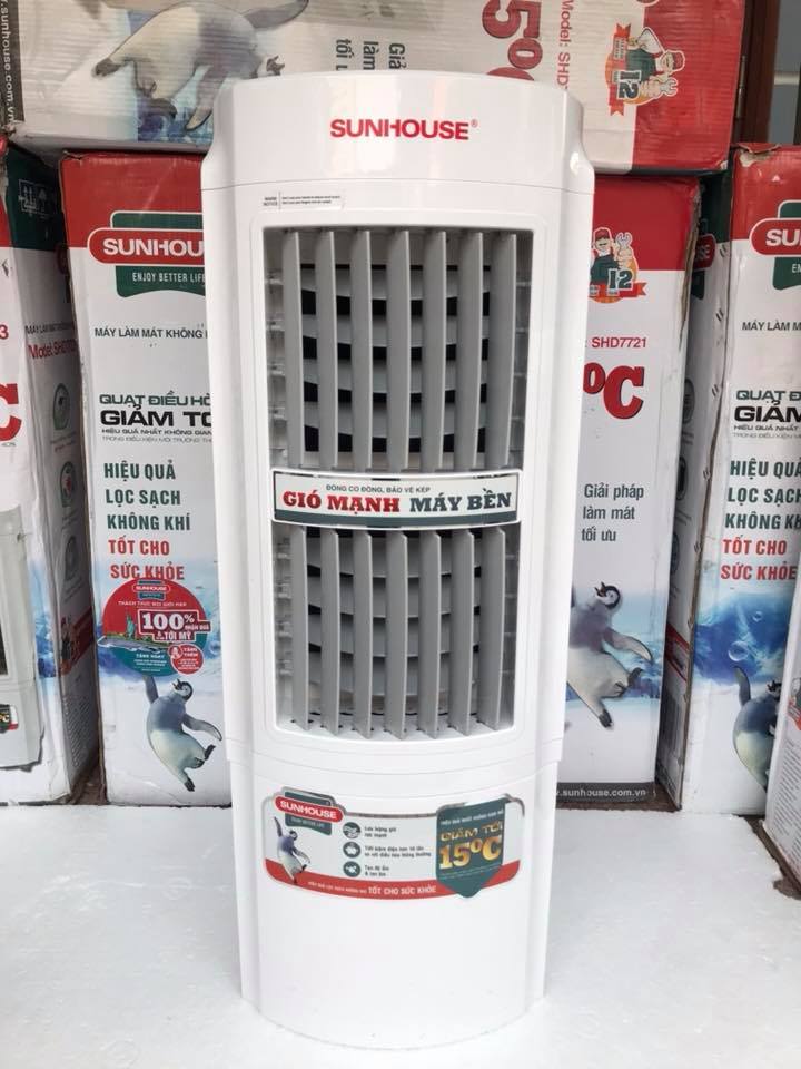 Quạt điều hòa Sunhouse SHD7723 dung tích 30 lít 100 W, máy làm mát không khí phòng ngủ - Bảo hành chính hãng