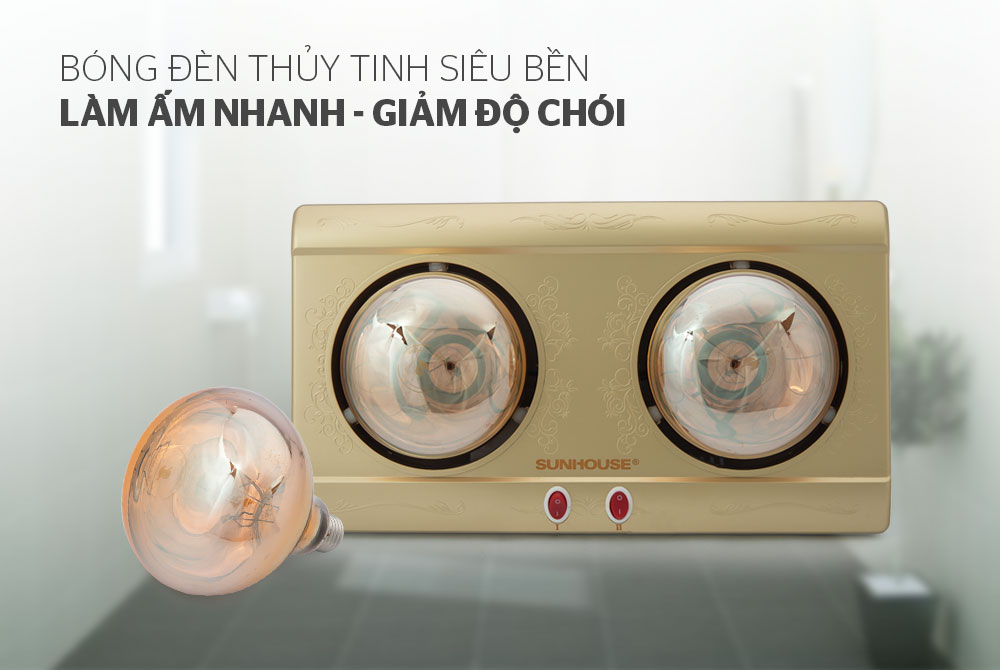 Đèn Sưởi Nhà Tắm 2 Bóng Sunhouse SHD3812