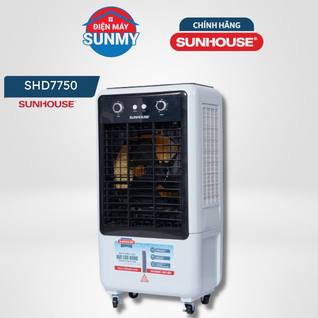 Quạt điều hoà Sunhouse SHD7750 dung tích 40 lít, công suất 120W - bảo hành chính hãng toàn quốc