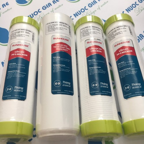 Combo 3 lõi lọc nước thô số 1,2,3 Sunhouse
