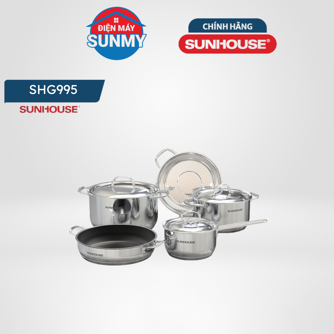 Bộ nồi chảo inox 5 đáy Sunhouse SHG995