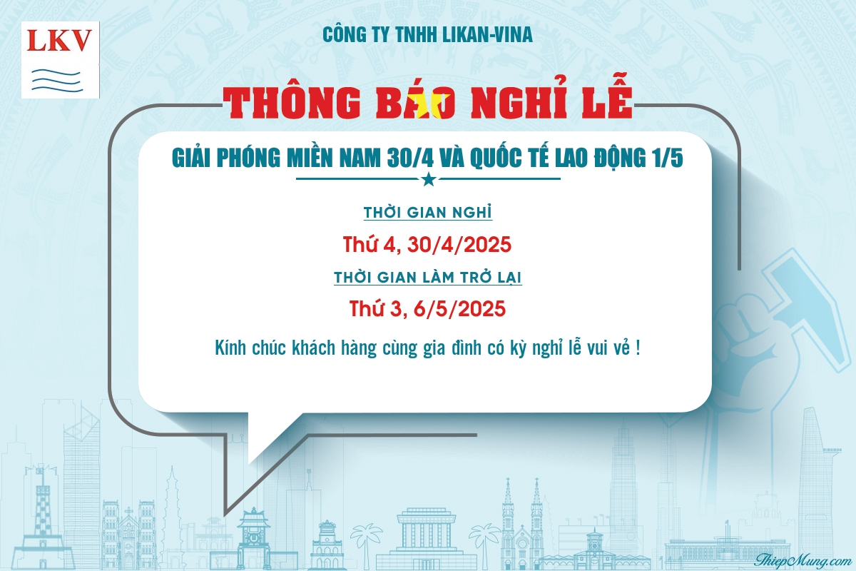 THÔNG BÁO LỊCH NGHỈ LỄ GIỖ TỔ HÙNG VƯƠNG + 30/4, 1/5