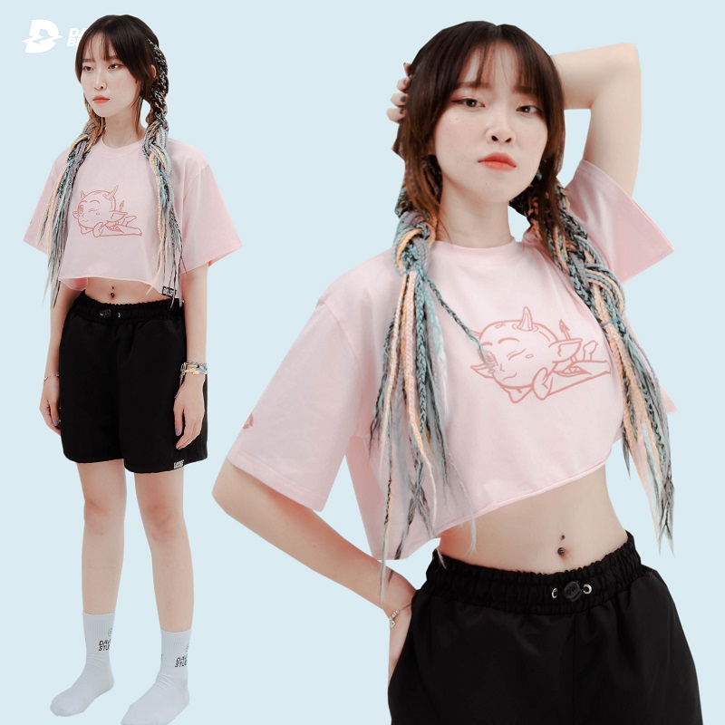 áo thun croptop nữ màu hồng 