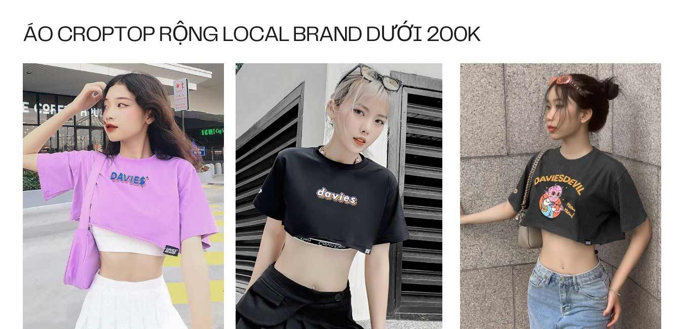 áo croptop rộng local brand dưới 200k