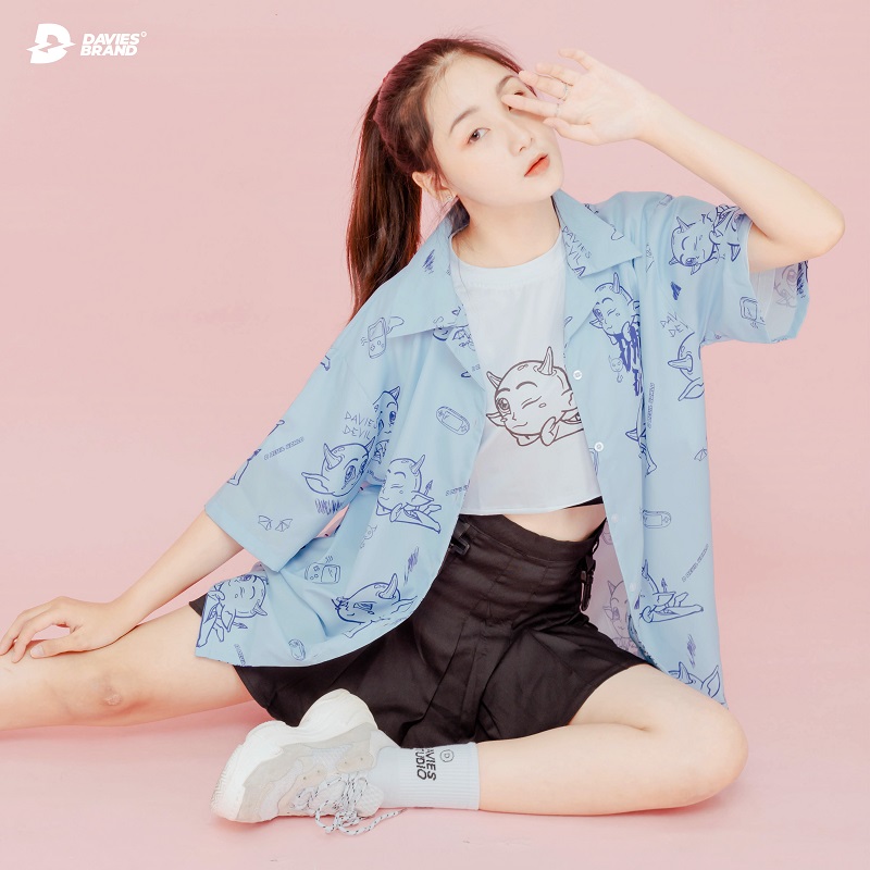 áo sơ mi nữ màu xanh lụa 