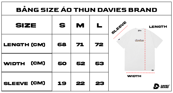 bảng size áo thun local brand nữ form rộng