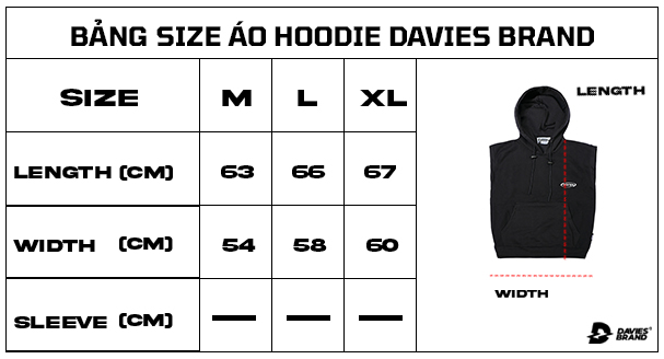 bảng size áo khoác hoodie local brand nam nữ