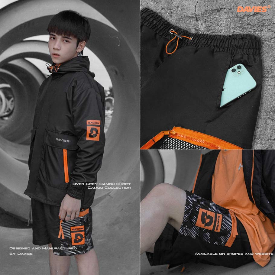 quần short local brand màu đen