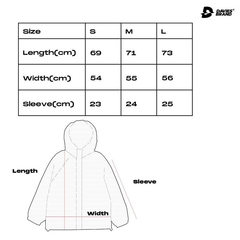 bảng size chuẩn áo khoác 