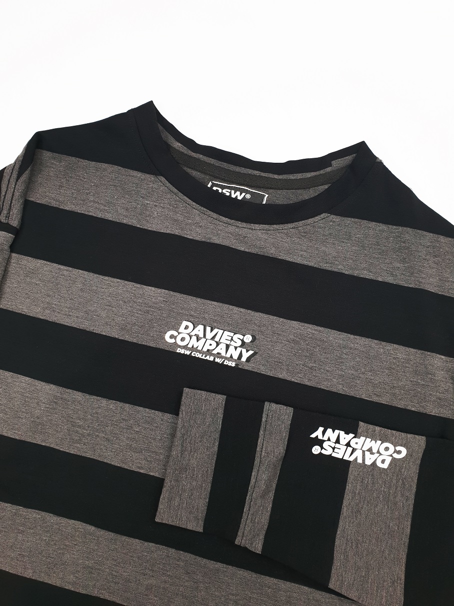 DSW TEE STRIPED DARKGREY