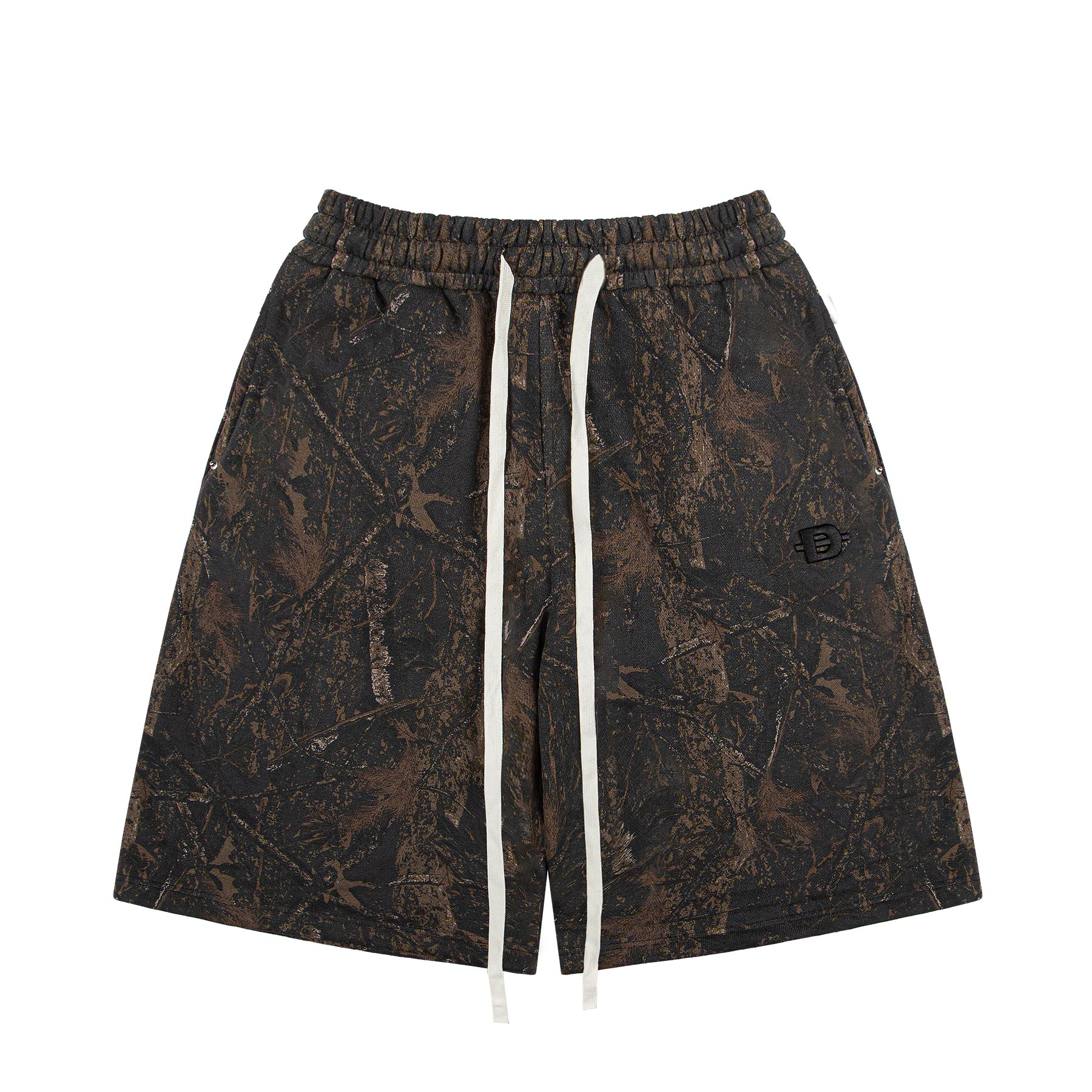 Quần short lửng hoạ tiết lá rừng DAVIES màu đen nâu Commando Short