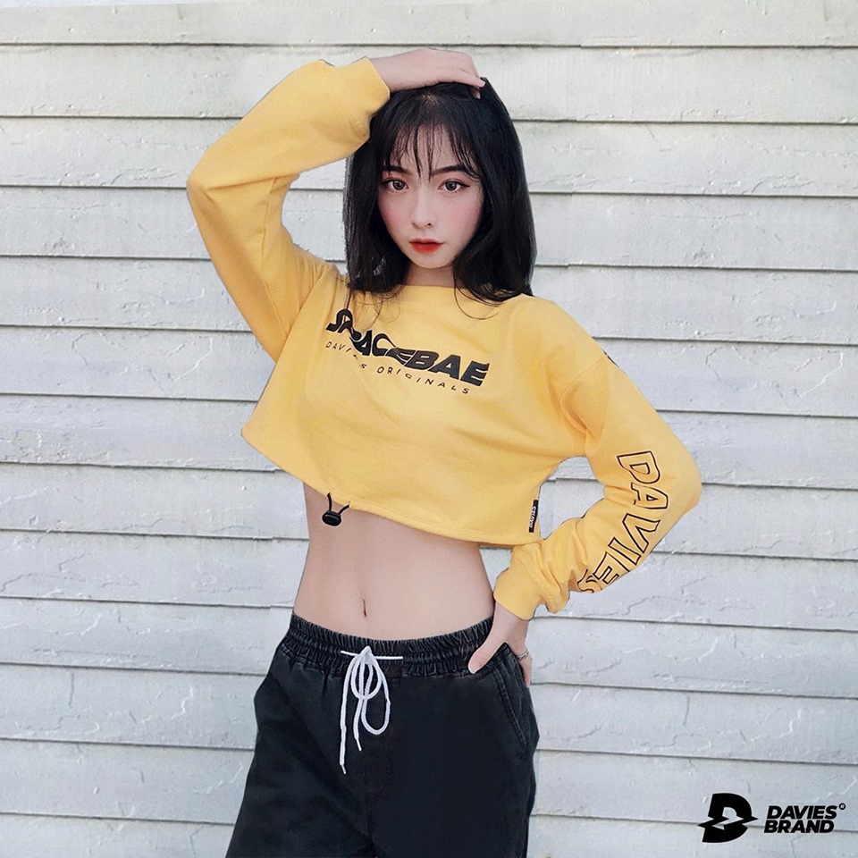 DSS Croptop LS Space Bae-YELLOW