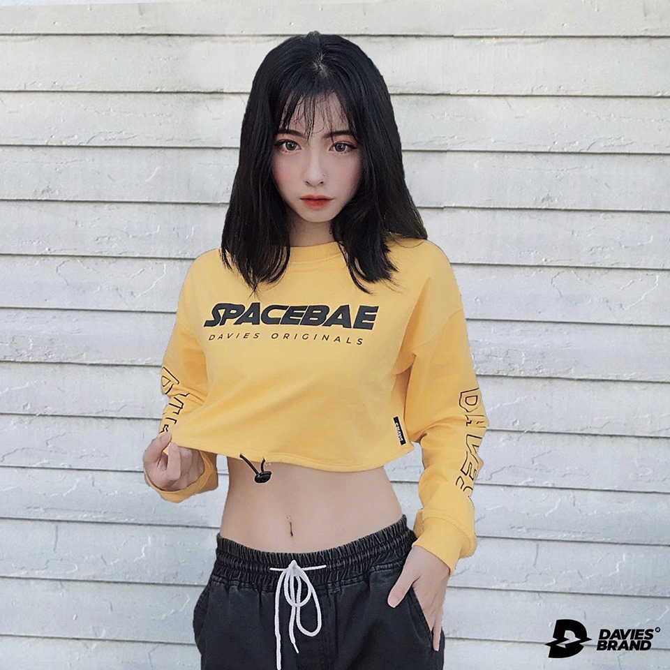 DSS Croptop LS Space Bae-YELLOW