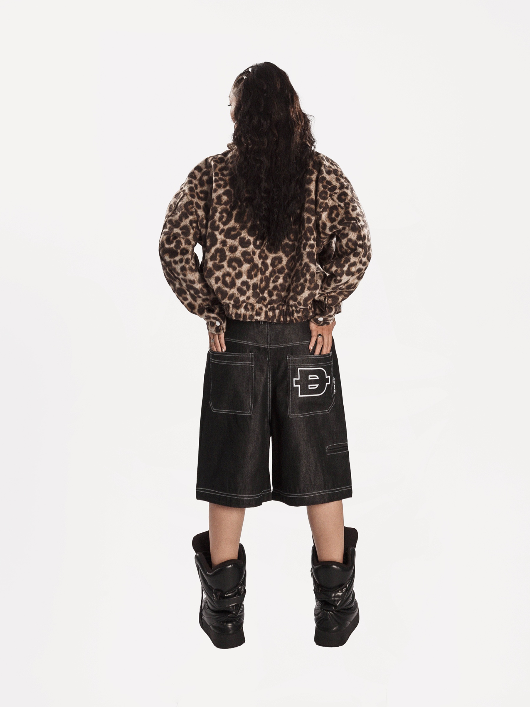 DSW Crop Bomber Jacket Classy - Leopard