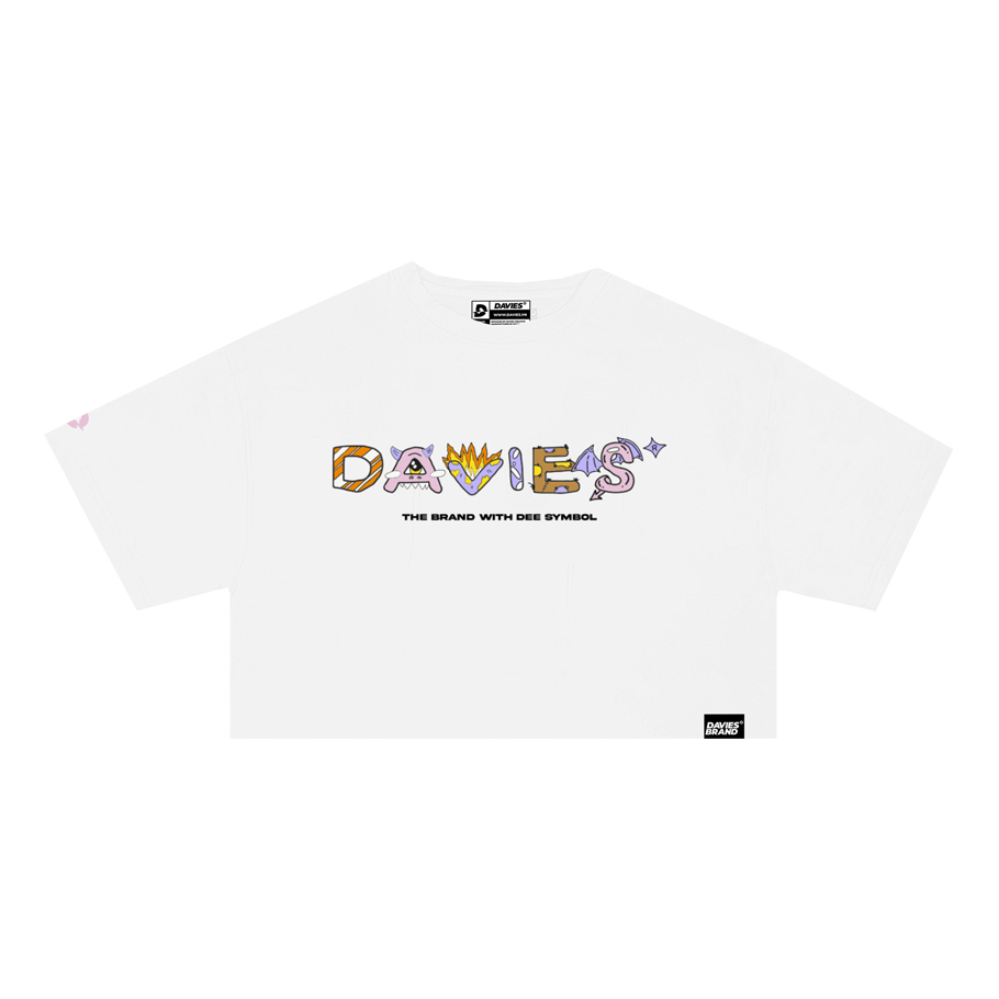 Áo croptop rộng local brand Davies - White D Cartoon Croptop DAVIES BRAND ® Áo croptop rộng local brand Davies - White D Cartoon Croptop DAVIES BRAND ®