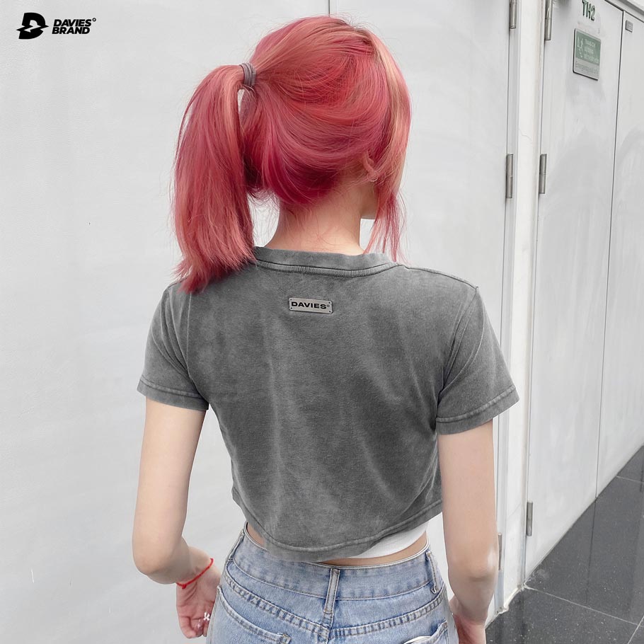 áo croptop ôm eo nữ wash croptop local brand